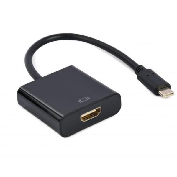 Gembird Cablexpert USB-C -> HDMI adapter 15cm fekete (A-CM-HDMIF-03)