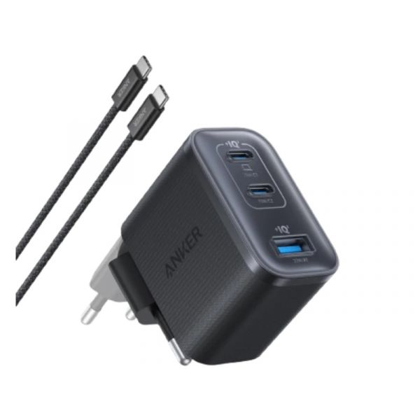 Anker Nano Charger (70W, 3 Ports) Black (A121AL11)