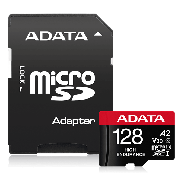 ADATA Memóriakártya MicroSDXC 128GB + Adapter ENDURANCE UHS-I A2 V30 (100/85) (AUSDX128GUI3V30SHA2-RA1)