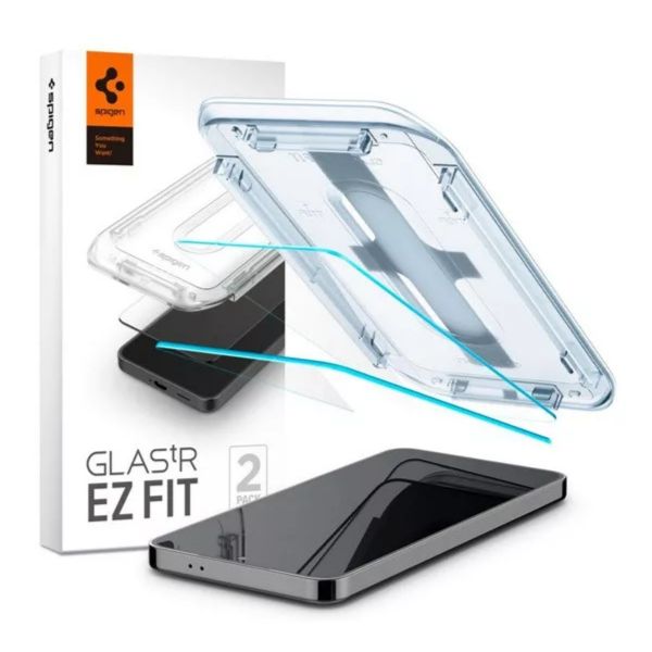 SPIGEN EZ FIT HD képernyővédő üveg 2db (2.5D, tokbarát, ultravékony, 0.2mm, 9H + segédkeret) ÁTLÁTSZÓ S24 (AGL07440)