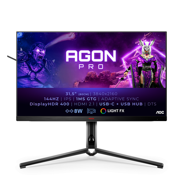 AOC Agon Pro 32" UHD IPS 144Hz gaming monitor (AG324UX) Fekete