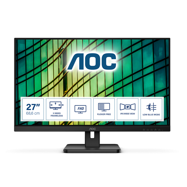 AOC E2 27" FullHD IPS monitor (27E2QAE) fekete