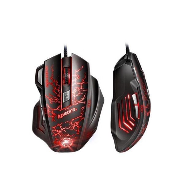 APEDRA A7 Vezetékes Gaming egér, Fekete