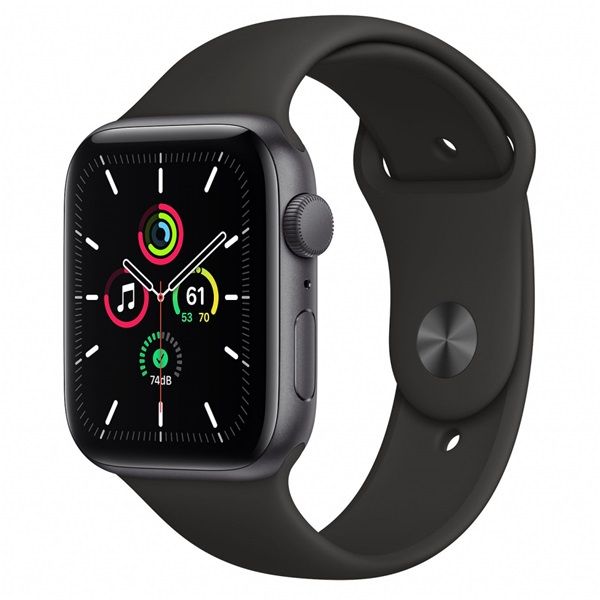 Apple Watch SE GPS 44mm (MYDT2HC/A) Asztroszürke alumíniumtok, fekete sportszíj