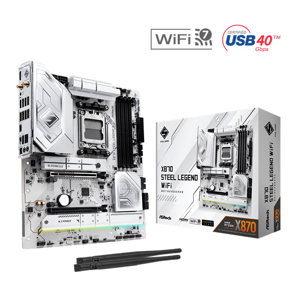ASROCK Alaplap AM5 X870 STEEL LEGEND WIFI AMD X870, ATX