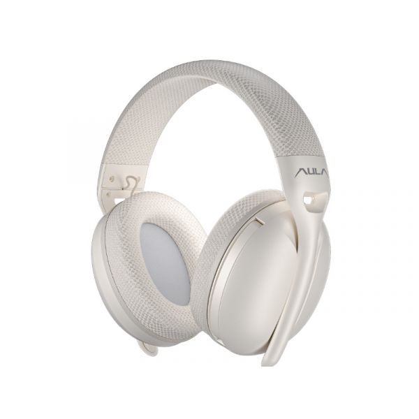 AULA S6 Tri-Mode vezeték nélküli gamer headset, bézs (AU-S6)
