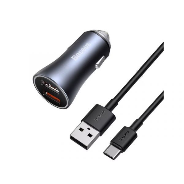 Baseus Golden Contactor Pro U+C 40W autós gyorstöltő (TZCCJD-0G) szürke