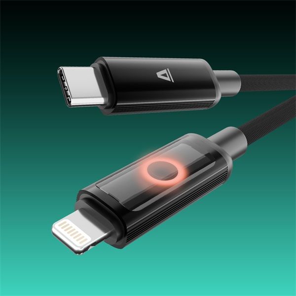 AVAX Töltőkábel, USB-C - Lightning, Fonott, 27W, 1 méter, szürke (AVAX_CB651)