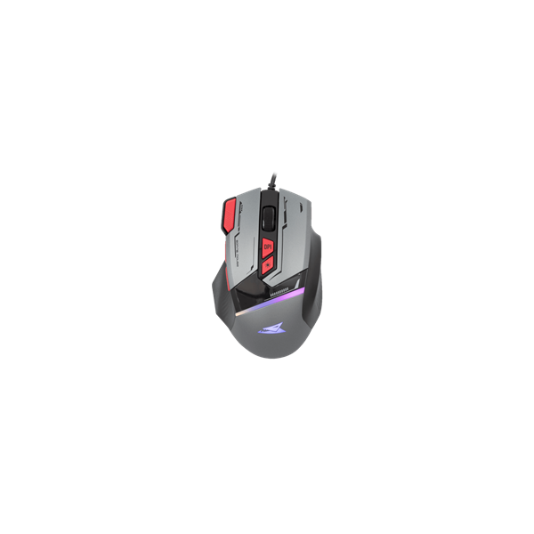 Baracuda W029908 MANTA-G, BGM-047G gamer egér,8D, szürke, 12800 dpi (BGM-047G)