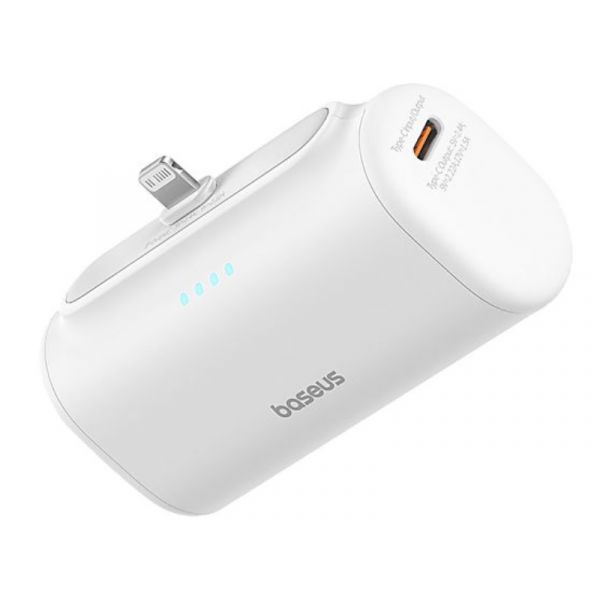 Baseus Compact 20W gyorstöltő powerbank, 5000mAh, iPhone csatlakozóval (P10068307213-00) fehér