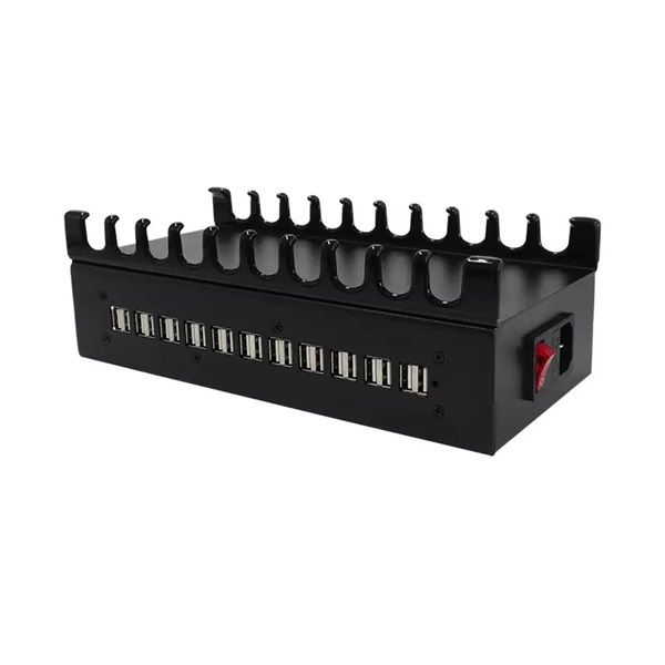 BLACKBIRD Hálózati Töltő 12xUSB-C + 12xUSB 300W eszköztartóval, Fekete (BH1677)