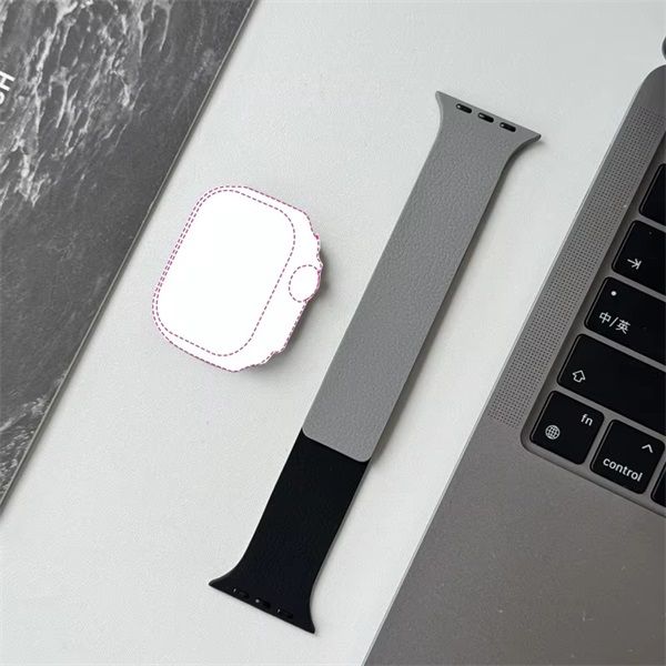 BlackBird LITCHI Szíj Iwatch készülékhez, Fekete Szürke 38/40/41 mm (BH1801)
