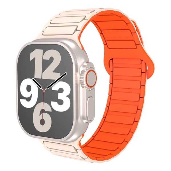 BlackBird TACTICAL Mágneses, Világos barna Narancs, 42/44/45/46/49 mm Apple Watchhoz Szíj (BH1784)
