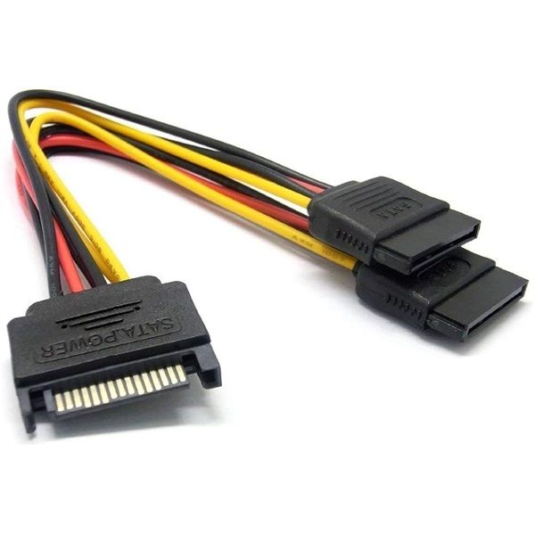 BLACKBIRD Tápkábel SATA 15 pin male to 2xSATA HDD (BH1500)