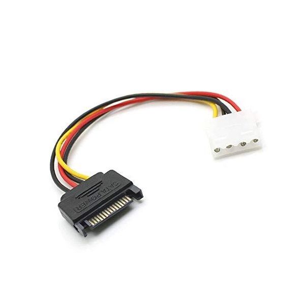 BLACKBIRD Tápkábel SATA 15 pin plug to Molex 4 pin female, 12cm (BH1501)