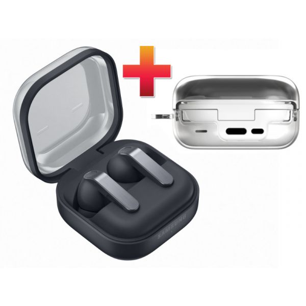 Samsung Galaxy Buds4 Pro (SM-R640NZKAEUE) Black + Clear Case, Transparency