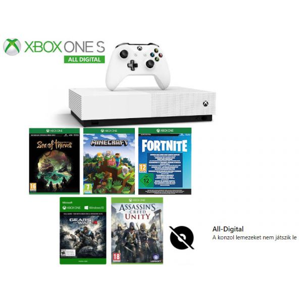 Xbox One S 1TB All-Digital Csomag (5 játékkal)