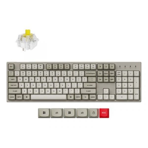 Keychron C2 Pro 8K USB-C HU Super Banana mechanikus billentyűzet, szürke (C2PX-M4Z-HU)