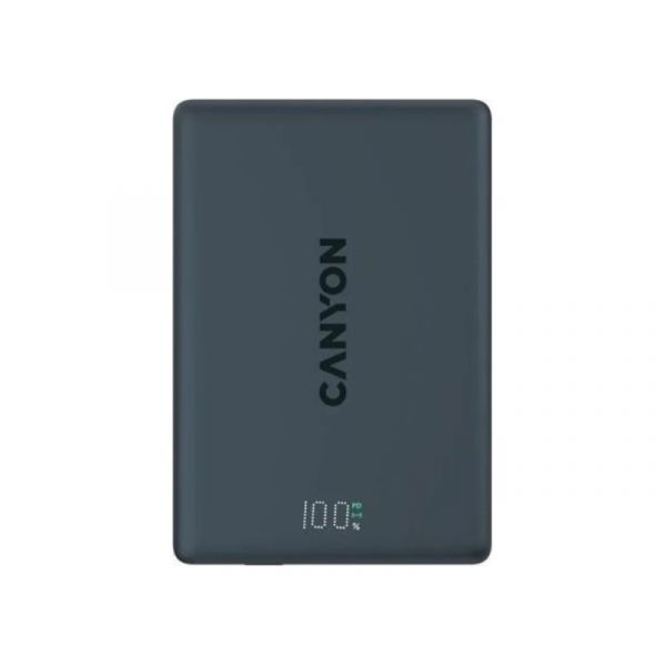 CANYON OnPower 500 PD20W 5000mAh Aluminium Interstellar mágneses powerbank, fekete (CNS-CPB500B)