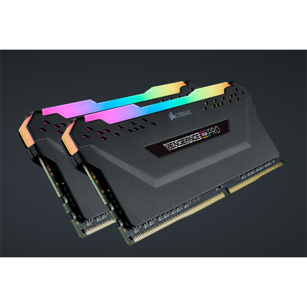 CORSAIR Memória VENGEANCE RGB PRO DDR4 32GB 3200MHz C16 (Kit of 2), fekete (CMW32GX4M2E3200C16)