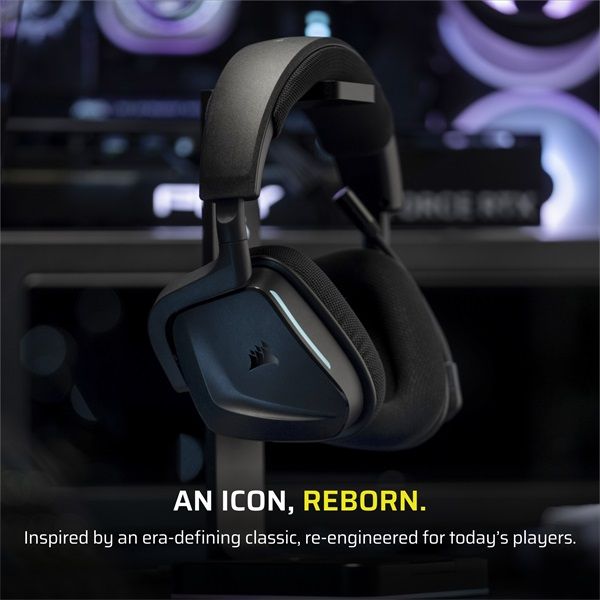 CORSAIR Vezeték Nélküli Headset, VOID v2 Wireless Gaming Headset, Dolby Atmos, carbon (CA-9011379-WW)