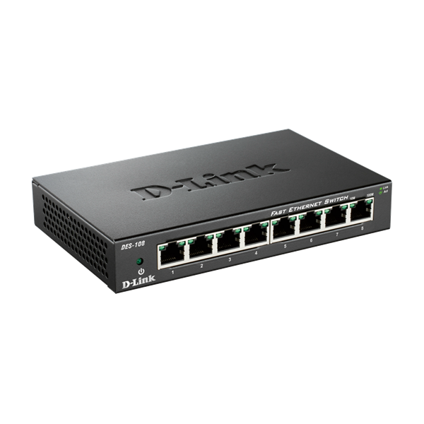 D-Link fémházas Desktop Switch 8x100Mbps (DES-108)