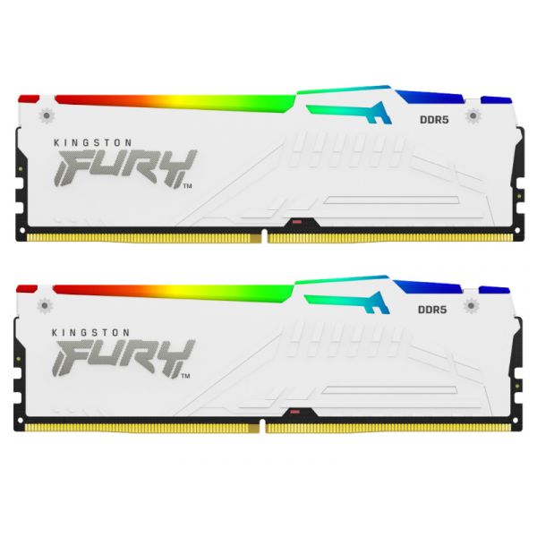 KINGSTON FURY memória DDR5 64GB 6000MHz CL36 DIMM (Kit of 2) Beast White RGB EXPO (KF560C36BWEAK2-64)