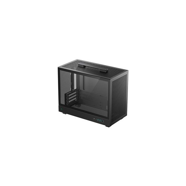 DEEPCOOL CH160 PLUS Micro ATX PC ház, Tápegység nélkül, Fekete, Üvegfalú (R-CH160-BKNGM0-G)