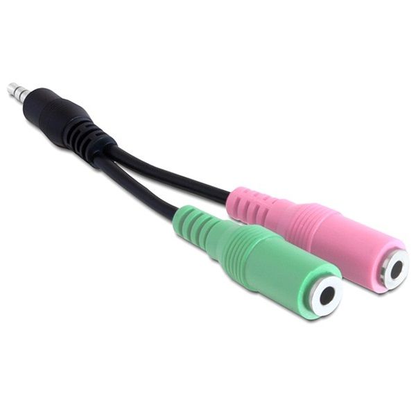 DeLock 3.5mm 4pin Stereo male to 2x3.5mm 3pin Stereo female Átalakító (65344)
