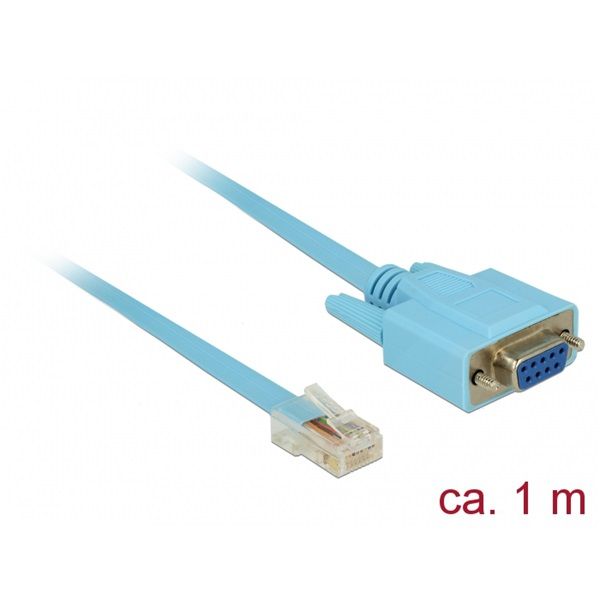 DELOCK Átalakító RS-232 DB9 female to 1x Soros RS-232 RJ45 male, 1m (63341)