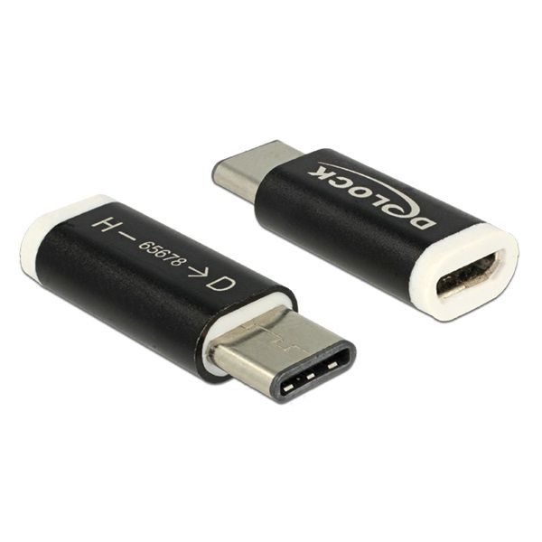 DeLock USB 2.0 Micro-B female to USB 2.0 Type-C male átalakító (65678)