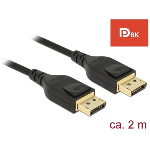 DELOCK Displayport1.2 8K összekötő kábel 2m (85660) fekete