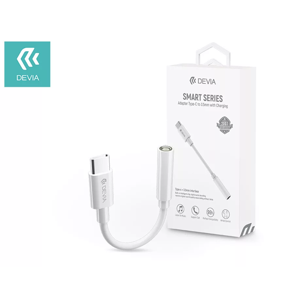 DEVIA SMART TYPE-C TO 3.5mm JACK átalakító (ST354113) fehér