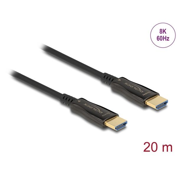 DELOCK HDMI aktív optikai 8K 60Hz kábel, 20m (84038)