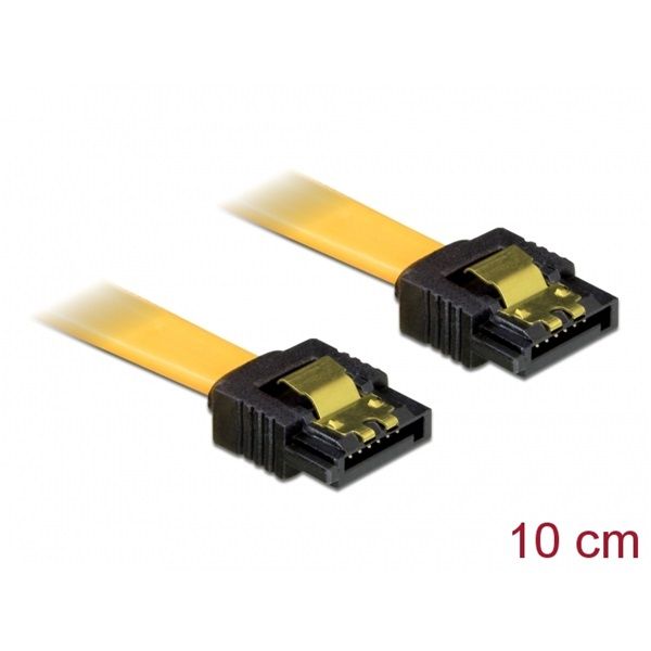 DELOCK kábel SATA 3 Gb/s egyenes 10cm sárga (82464)