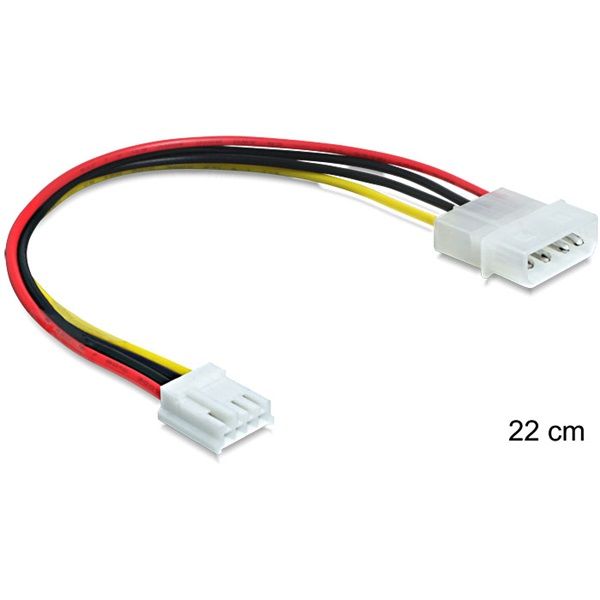 Delock tápkábel Molex 4 pin apa > 3.5 floppy anya 24 cm (83184)