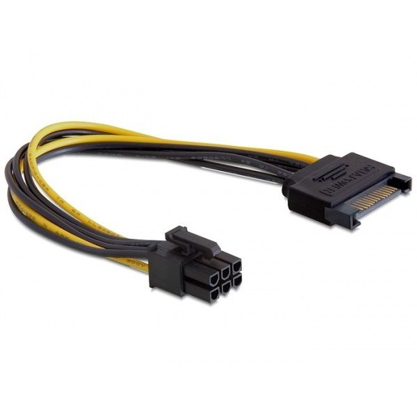 Delock tápkábel SATA 15 pin > 6 pin PCI Express (82924)