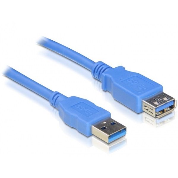 Delock USB 3.0-s bővítőkábel A-típusú csatlakozódugóval > USB 3.0-s, A-típusú csatlakozóhüvellyel, 1 m, kék (82538)