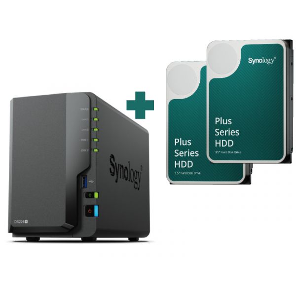 SYNOLOGY NAS 2 fiókos DS224+ 2x4TB HDD-vel