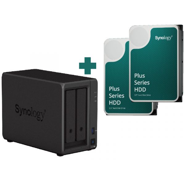 Synology DiskStation DS723+ 2-fiókos NAS, 2x4TB HDD-vel