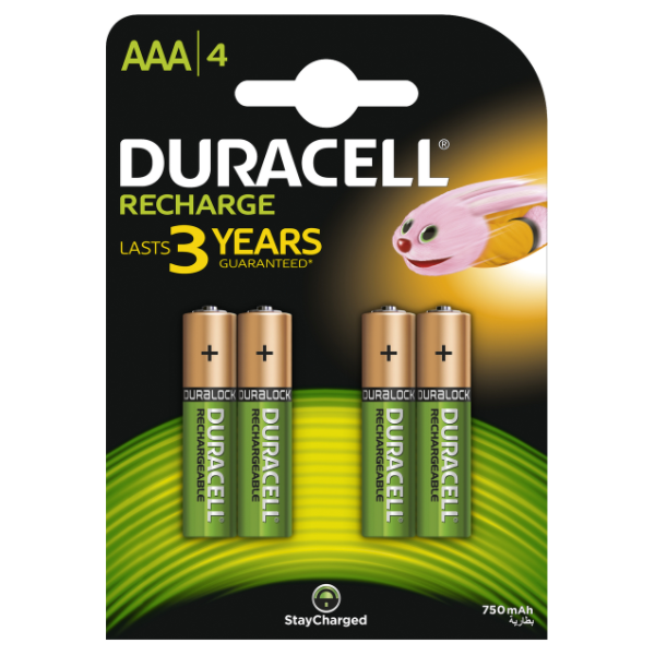 Duracell AAA 750mAh újratölthető elem - 4db (10PP050037)
