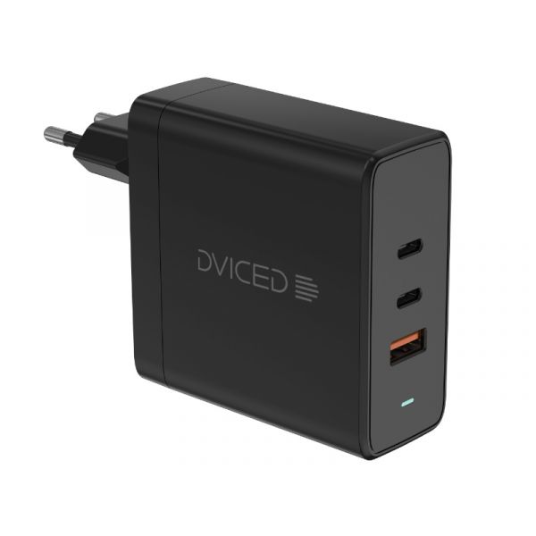 Dviced Wall charger 140W GaN 2 USB-C, USB-A EU, Black (DV221014)