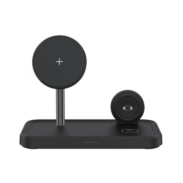 Dviced 3-in-1 magnetic wireless stand w cable, wall charger, Black (DV230005)