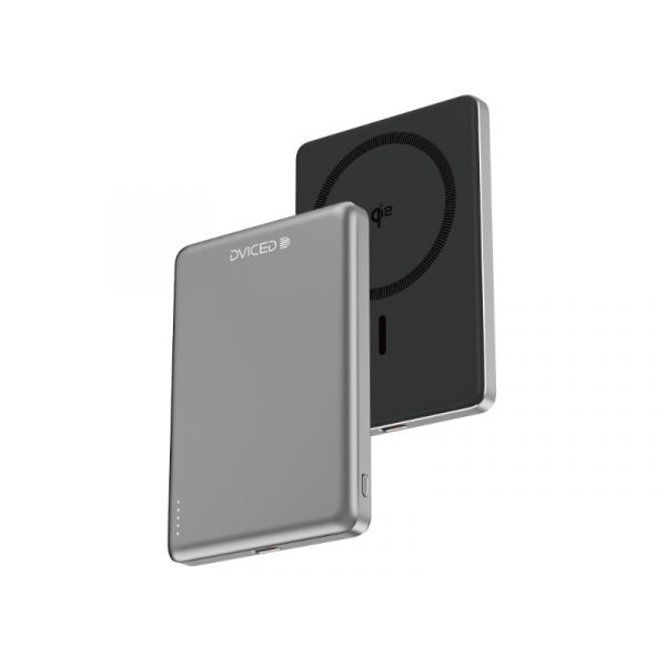 Dviced Qi2 Ultrathin MagSafe power bank 5000mAh, fekete-szürke (DV400007)