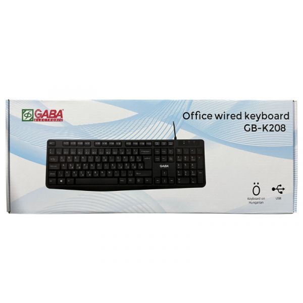 GABA GB-K208 Vezetékes billentyűzet, HU, Fekete (GB-K208)