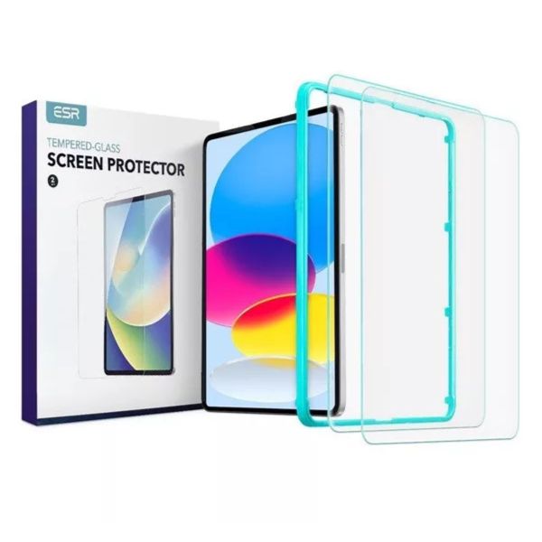 ESR képernyővédő üveg 2db (2.5D, 0.33mm, 9H + segédkeret) ÁTLÁTSZÓ iPad 10.9(2022) (GP-142408)
