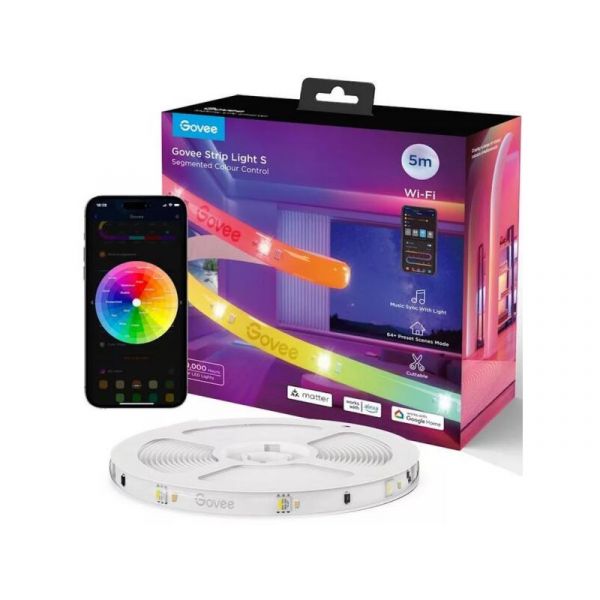 Govee RGBIC Strip Light S - fényfüzér védőbevonattal 5M (H612ACD1)