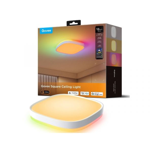 Govee 12" RGB Melegfehér + RGBIC Square Smart mennyezeti világítás (H80A4C01)