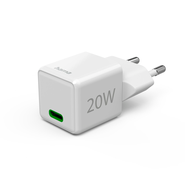 HAMA 201980, SUPER MINI UNIV. HÁLÓZATI USB TYPE-C TÖLTŐ "PD,QC", FEH. 20W