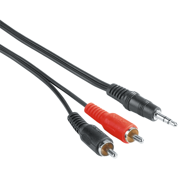 HAMA 205106, ECO 3,5MM JACK-2RCA ÖSSZEKÖTŐKÁBEL 2,0M, FEKETE